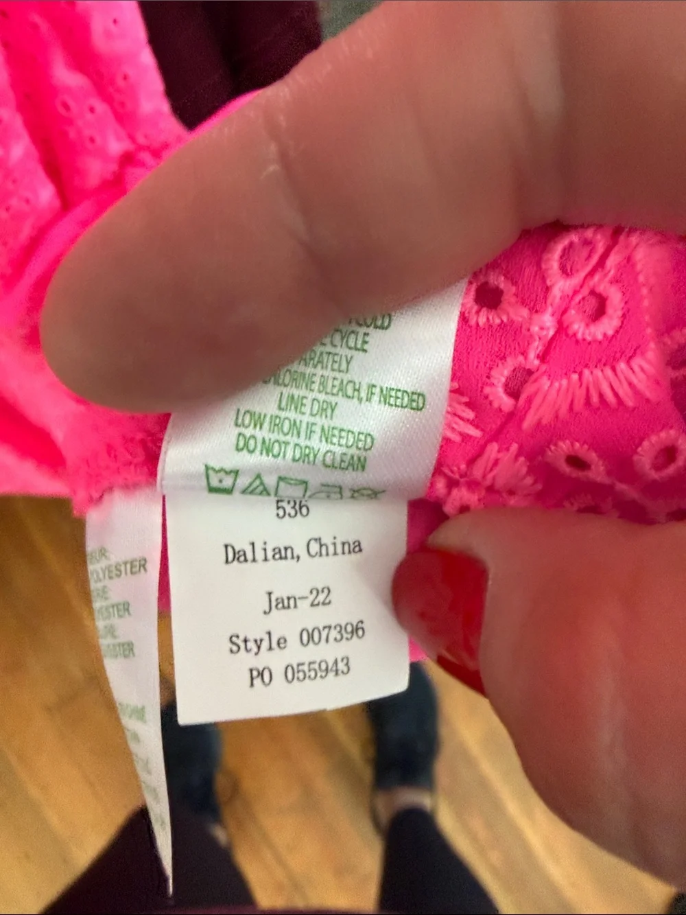 Lilly Pulitzer Hot Pink Diamond Eyelet Shift Dress/Romper - Picture 5 of 5